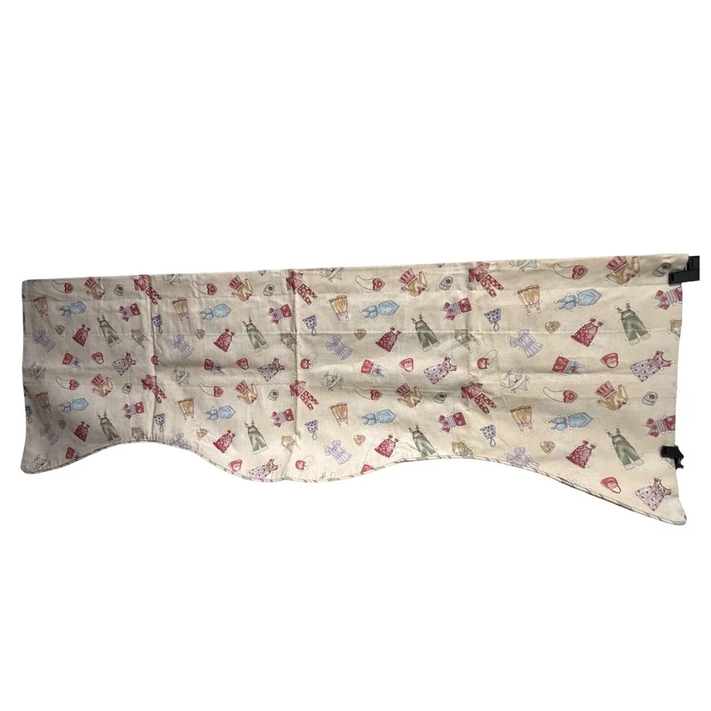Paper Doll Print 2 Window‎ Valances52x17 Cream Excellent Lined USA